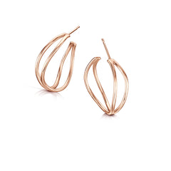 Wave Hoop Earrings in 9ct Rose Gold by Sheila Fleet Jewellery