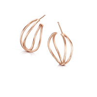 Wave Hoop Earrings in 9ct Rose Gold by Sheila Fleet Jewellery