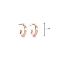 Wave Surfers Huggie Hoop Earrings in 9ct Rose Gold