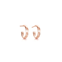 Wave Surfers Huggie Hoop Earrings in 9ct Rose Gold by Sheila Fleet Jewellery