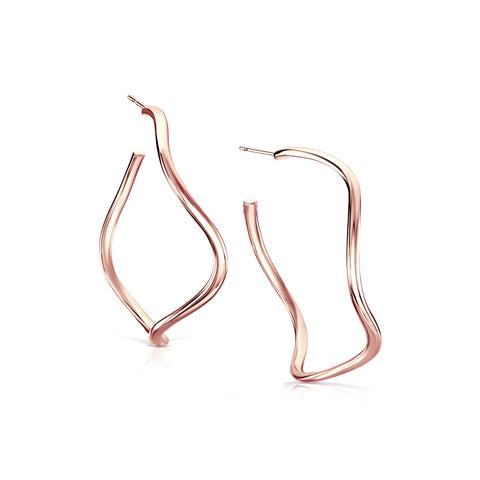 Tidal Large Hoop Earrings in 9ct Rose Gold by Sheila Fleet Jewellery