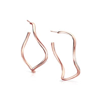 Tidal Large Hoop Earrings in 9ct Rose Gold by Sheila Fleet Jewellery