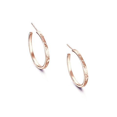 Matrix Large Hoop Earrings in 9ct Rose Gold by Sheila Fleet Jewellery