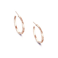 Matrix Large Hoop Earrings in 9ct Rose Gold by Sheila Fleet Jewellery