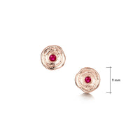 Lunar Ruby Petite Stud Earrings in 9ct Rose Gold by Sheila Fleet Jewellery