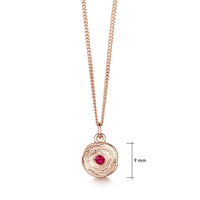 Lunar Ruby Petite Pendant in 9ct Rose Gold by Sheila Fleet Jewellery