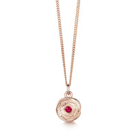 Lunar Ruby Petite Pendant in 9ct Rose Gold by Sheila Fleet Jewellery