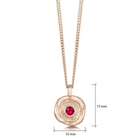 Lunar Ruby Small Pendant in 9ct Rose Gold by Sheila Fleet Jewellery