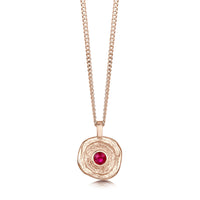 Lunar Ruby Small Pendant in 9ct Rose Gold by Sheila Fleet Jewellery