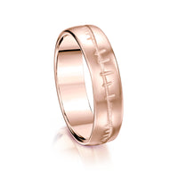 Ogham 6mm Oval Court Ring in 9ct Rose Gold by Sheila Fleet Jewellery