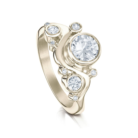 Super Cosmos Diamond Ring in 9ct White Gold by Sheila Fleet Jewellery