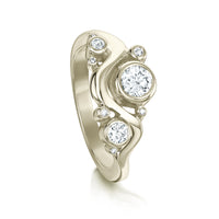 Cosmos Galaxy 9-diamond Ring in 9ct White Gold by Sheila Fleet Jewellery