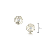 Lunar Diamond Petite Stud Earrings in 9ct White Gold by Sheila Fleet Jewellery