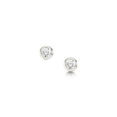 Small Diamond Solitaire Stud Earrings in 9ct White Gold by Sheila Fleet Jewellery