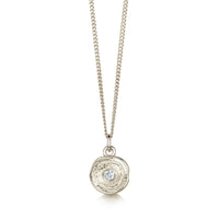 Lunar Diamond Petite Pendant in 9ct White Gold by Sheila Fleet