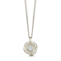 Lunar Diamond Small Pendant in 9ct White Gold by Sheila Fleet Jewellery