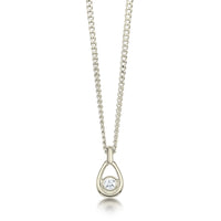 Arctic Stream Diamond Petite Droplet Pendant in 9ct White Gold