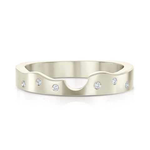 River Ripples Diamond Wedding Band in 9ct White Gold (DR089) by Sheila Fleet Jewellery