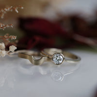 Arch Solitaire 0.40ct Ring Set in 9ct White Gold by Sheila Fleet Jewellery