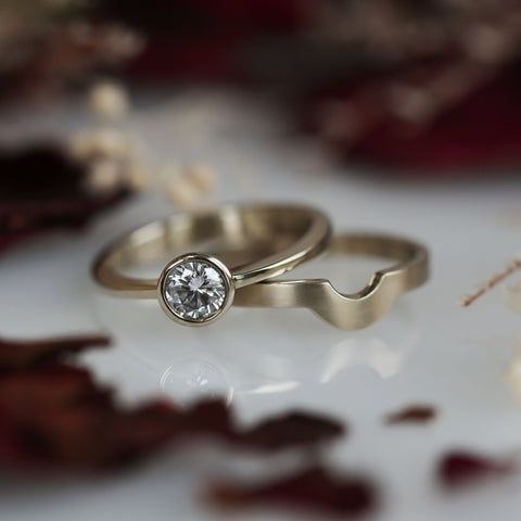 Arch Solitaire 0.40ct Ring Set in 9ct White Gold by Sheila Fleet Jewellery