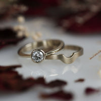 Arch Solitaire 0.40ct Ring Set in 9ct White Gold by Sheila Fleet Jewellery