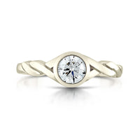 Celtic Twist 0.40ct Diamond Solitaire Ring in 9ct White Gold by Sheila Fleet Jewellery