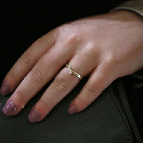 New Wave Diamond Solitaire Ring in 9ct White Gold by Sheila Fleet Jewellery