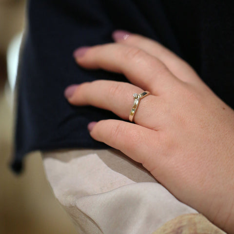 New Wave Diamond Solitaire Ring in 9ct White Gold by Sheila Fleet Jewellery