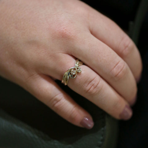 New Wave Diamond Ring in 9ct White Gold by Sheila Fleet Jewellery