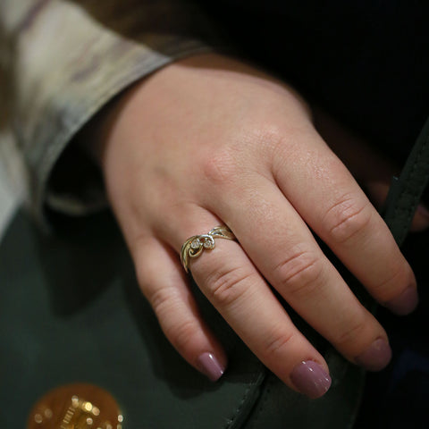 New Wave Diamond Ring in 9ct White Gold by Sheila Fleet Jewellery