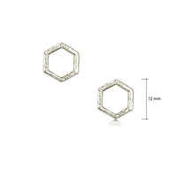 Honeycomb Petite Stud Earrings in 9ct White Gold by Sheila Fleet Jewellery