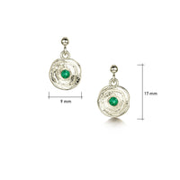 Lunar Emerald Petite Drop Earrings in 9ct White Gold by Sheila Fleet Jewellery