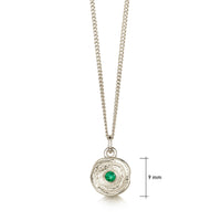 Lunar Emerald Petite Pendant in 9ct White Gold by Sheila Fleet Jewelle