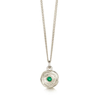 Lunar Emerald Petite Pendant in 9ct White Gold by Sheila Fleet Jewellery