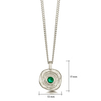 Lunar Emerald Small Pendant in 9ct White Gold by Sheila Fleet Jewellery