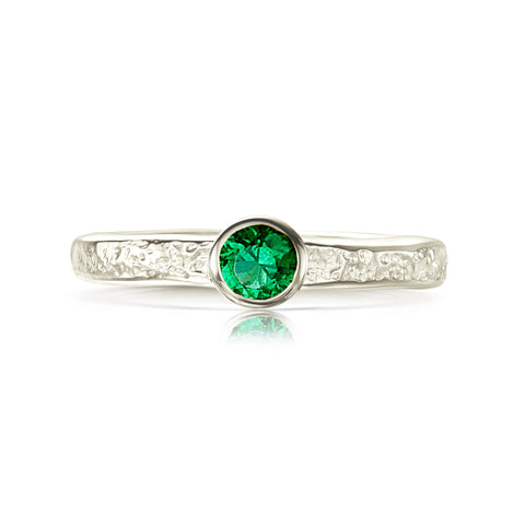 Matrix Emerald Ring in 9ct White Gold by Shiela Fleet Jewellery