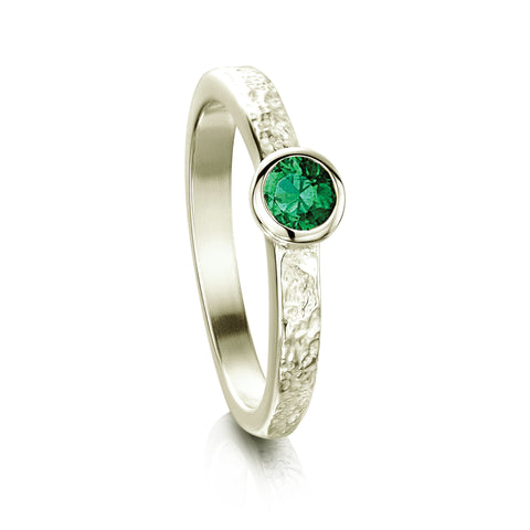 Matrix Emerald Ring in 9ct White Gold by Shiela Fleet Jewellery