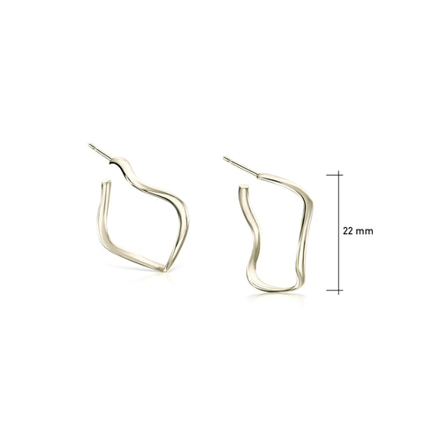 Tidal Small Hoop Earrings in 9ct White Gold by Sheila Fleet Jewellery