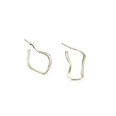 Tidal Small Hoop Earrings in 9ct White Gold by Sheila Fleet Jewellery