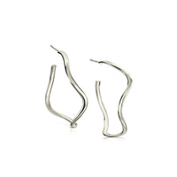 Tidal Hoop Earrings in 9ct White Gold by Sheila Fleet Jewellery