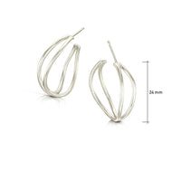 Wave Hoop Earrings in 9ct White Gold by Sheila Fleet Jewellery