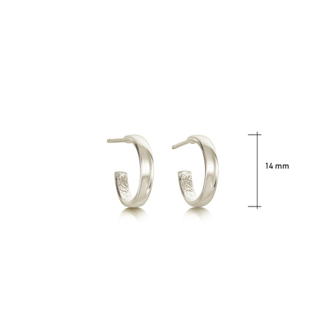 Wave Surfers Huggie Hoop Earrings in 9ct White Gold by Sheila Fleet Jewellery