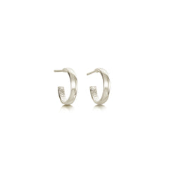 Wave Surfers Huggie Hoop Earrings in 9ct White Gold by Sheila Fleet Jewellery