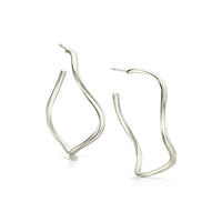 Tidal Large Hoop Earrings in 9ct White Gold by Sheila Fleet Jewellery