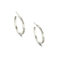 Matrix Large Hoop Earrings in 9ct White Gold by Sheila Fleet Jewellery