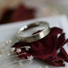 Contemporary 4mm Wedding Ring in 9ct White Gold by Sheila Fleet Jewellery