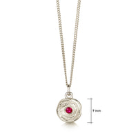 Lunar Ruby Petite Pendant in 9ct White Gold by Sheila Fleet Jewellery