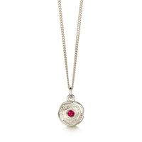 Lunar Ruby Petite Pendant in 9ct White Gold by Sheila Fleet Jewellery
