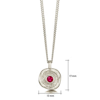 Lunar Ruby Small Pendant in 9ct White Gold by Sheila Fleet Jewellery