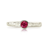 Matrix Ruby Ring in 9ct White Gold by Sheila Fleet Jewellery